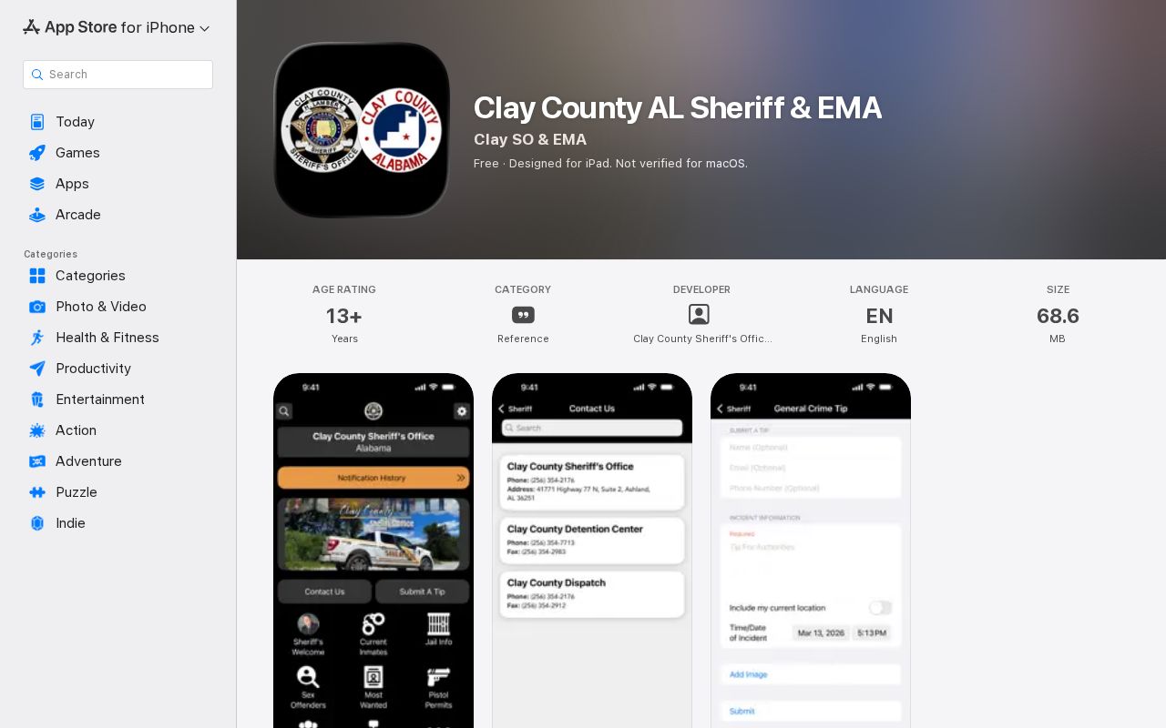 Clay County arrest lookup Sheriff and EMA app listing