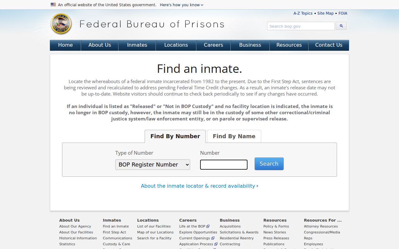 Clay County arrest records federal inmate locator interface