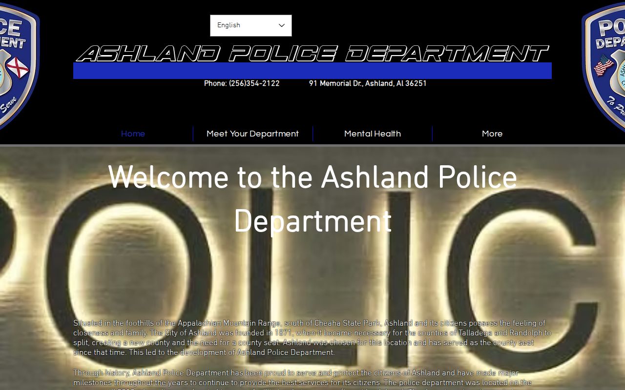 Ashland Police Department source for city criminal records