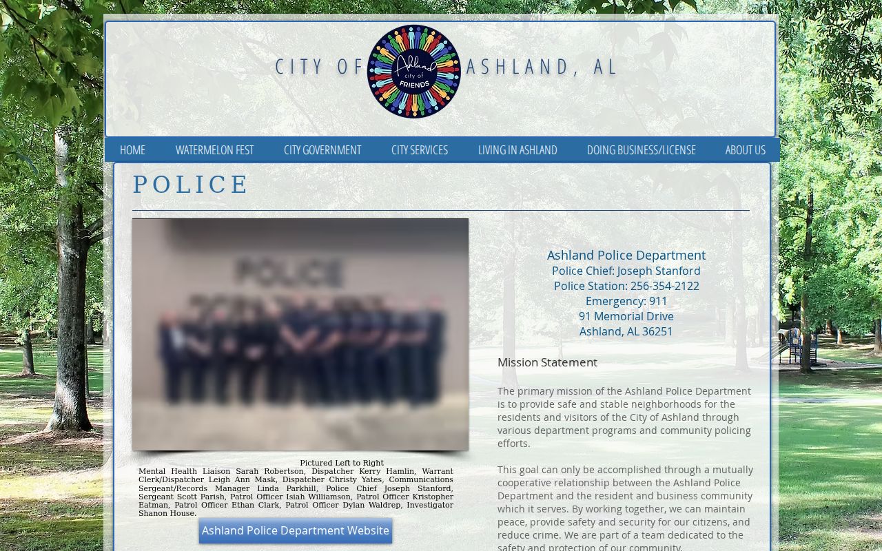 Ashland police service information in the city criminal records trail