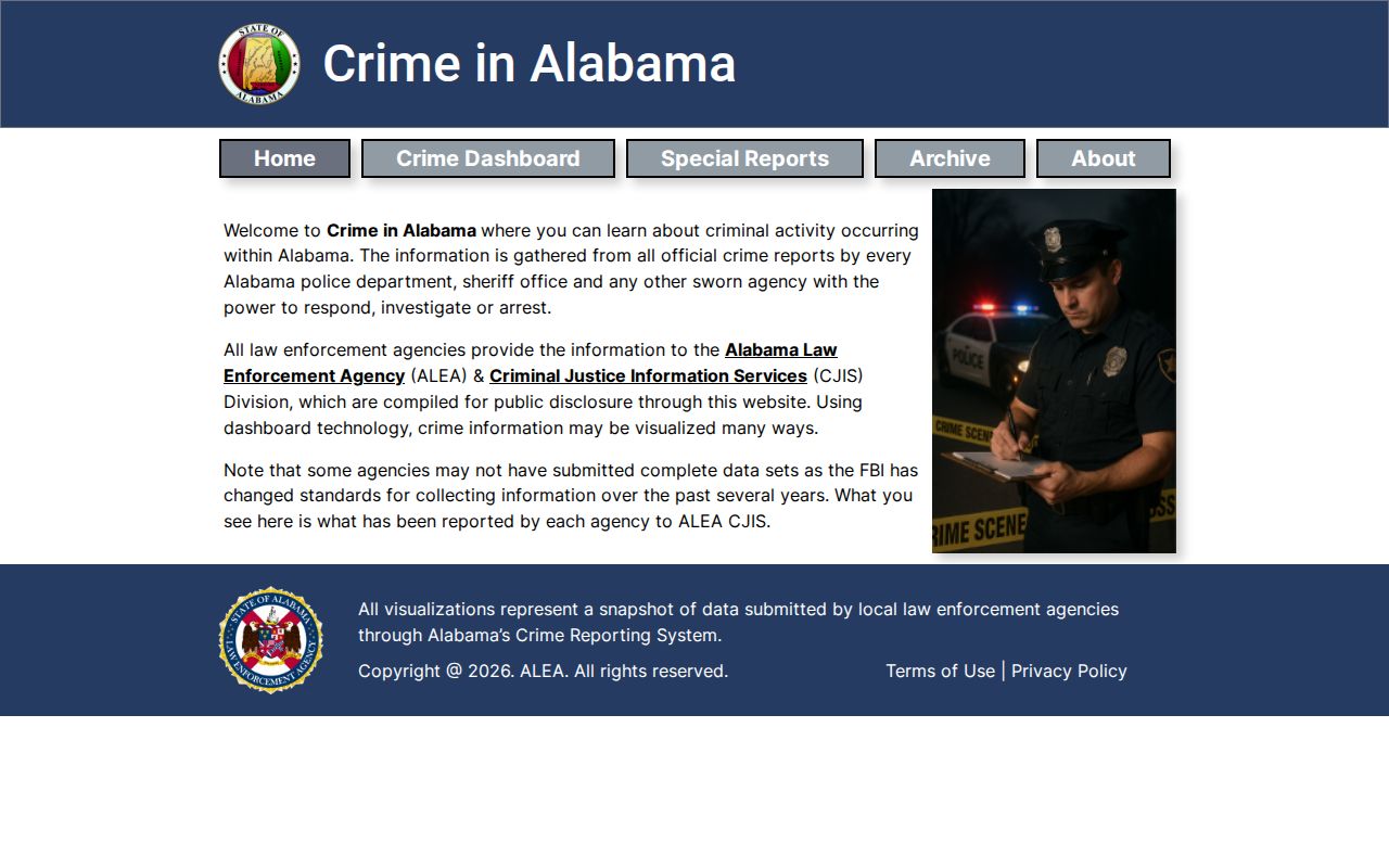 Clay County criminal history context in the Crime in Alabama data portal