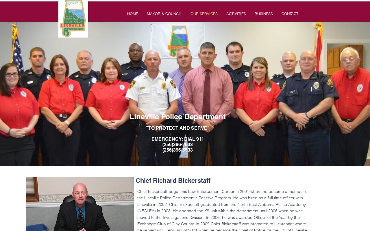 Lineville police service information for local criminal records