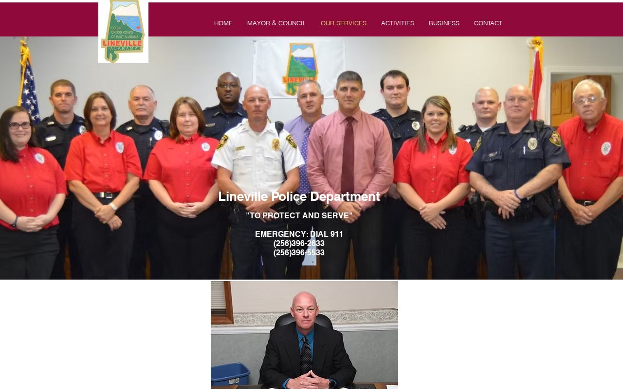 Lineville Police Department criminal records contact page
